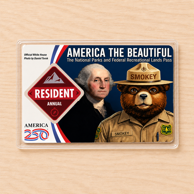 Anti Trump Bear Card National Park Pass Sleeve – Pass Protector for Hikers & Travel Lovers