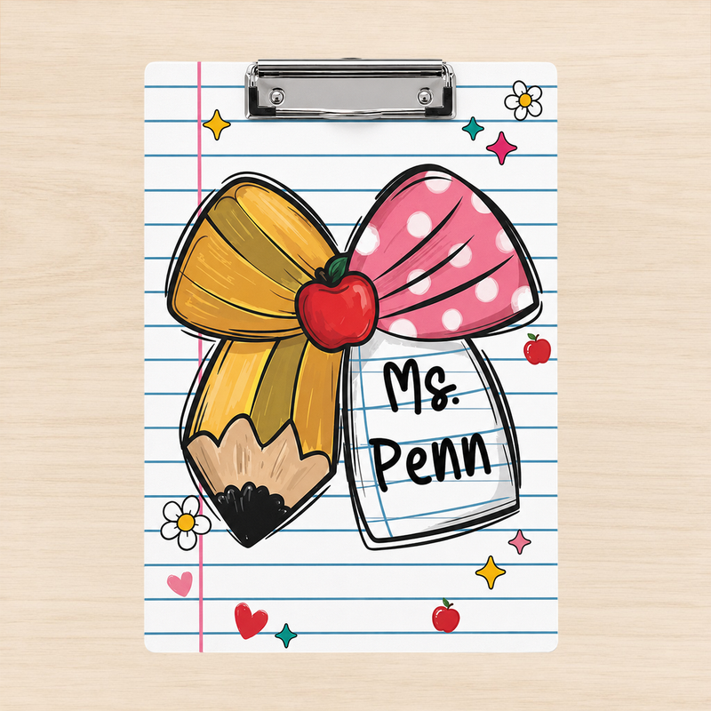 Custom Acrylic Clipboard - Personalized Back to School Teacher Gift