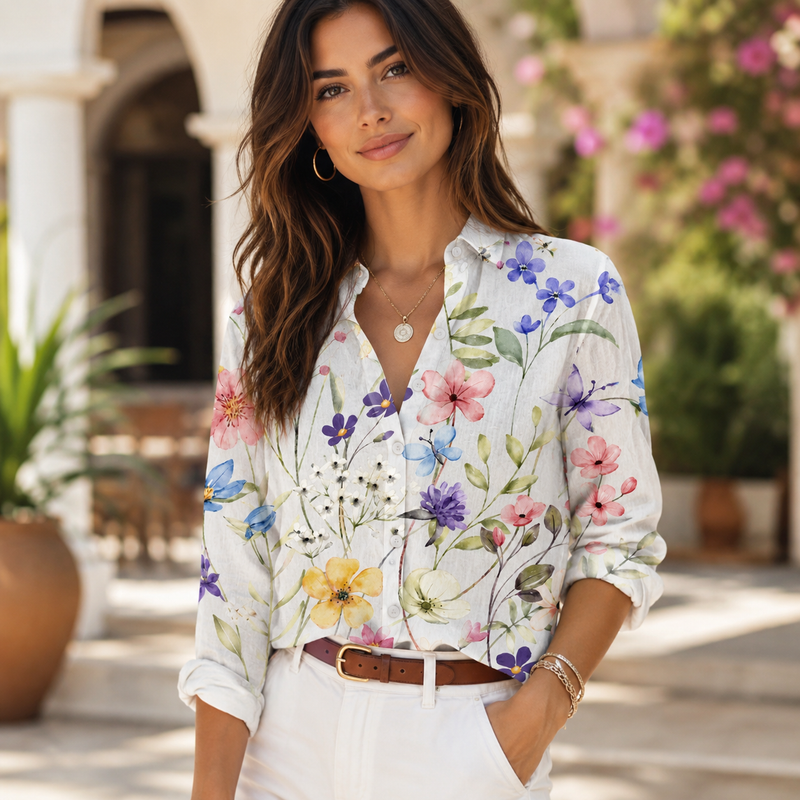 Colorful Wildflower Women Blouse Shirt | Gift For Floral Lovers