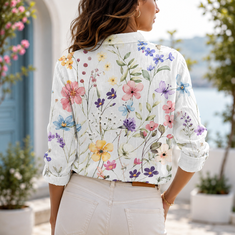 Colorful Wildflower Women Blouse Shirt | Gift For Floral Lovers