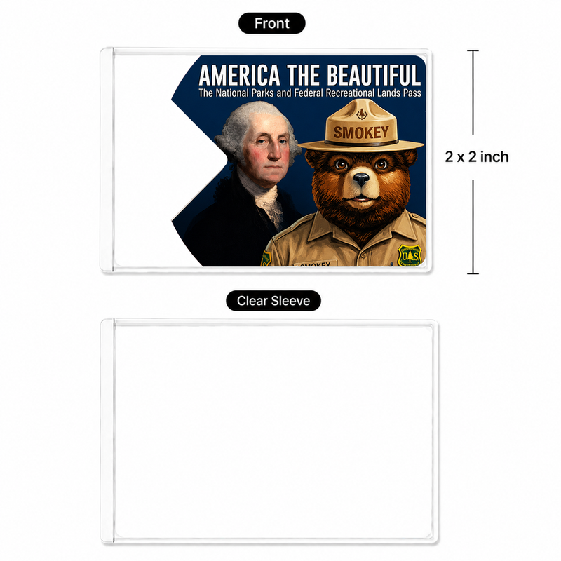 Anti Trump Bear Card National Park Pass Sleeve – Pass Protector for Hikers & Travel Lovers