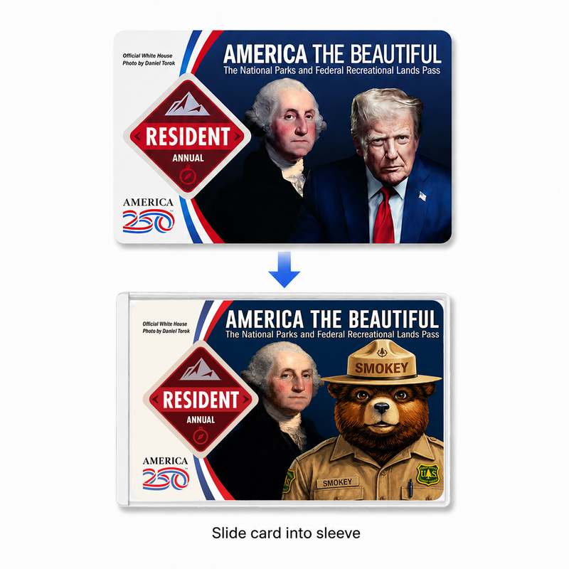 Anti Trump Bear Card National Park Pass Sleeve – Pass Protector for Hikers & Travel Lovers