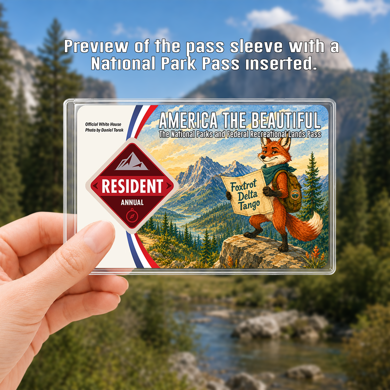 Funny Fox National Park Pass Sleeve, Gift for Hikers