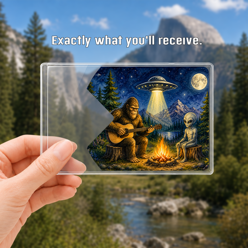 Bigfoot Alien National Park Pass Sleeve – Gift for Hikers & Campers