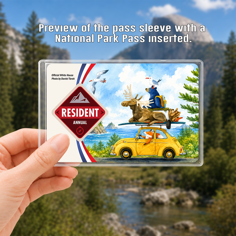 Cute Camping Animals National Park Pass Sleeve | Hiking Camper Gift