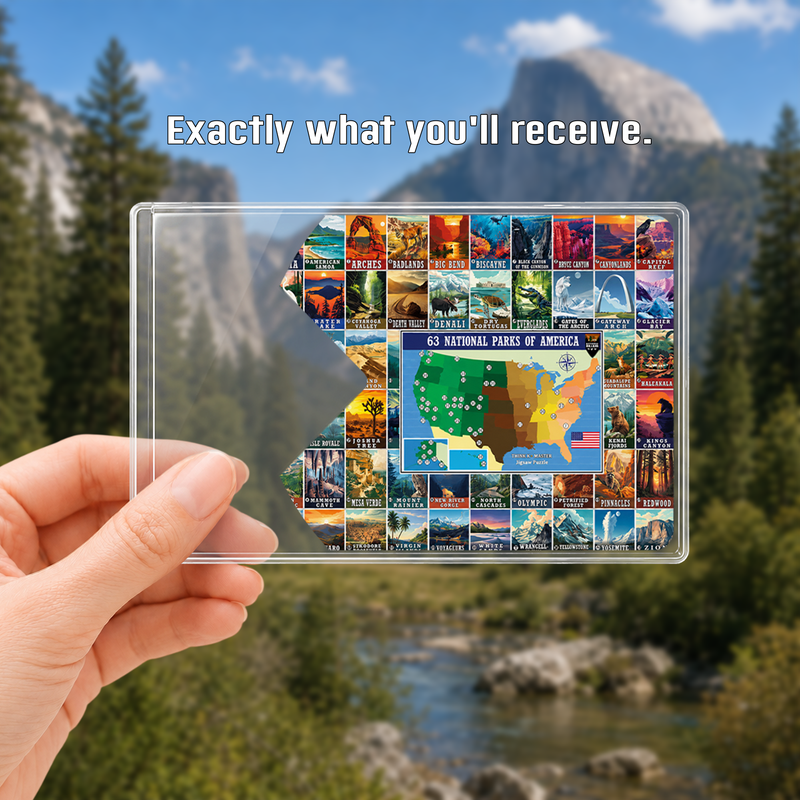 National Park Poster Pass Sleeve, Gift for Hikers & Campers