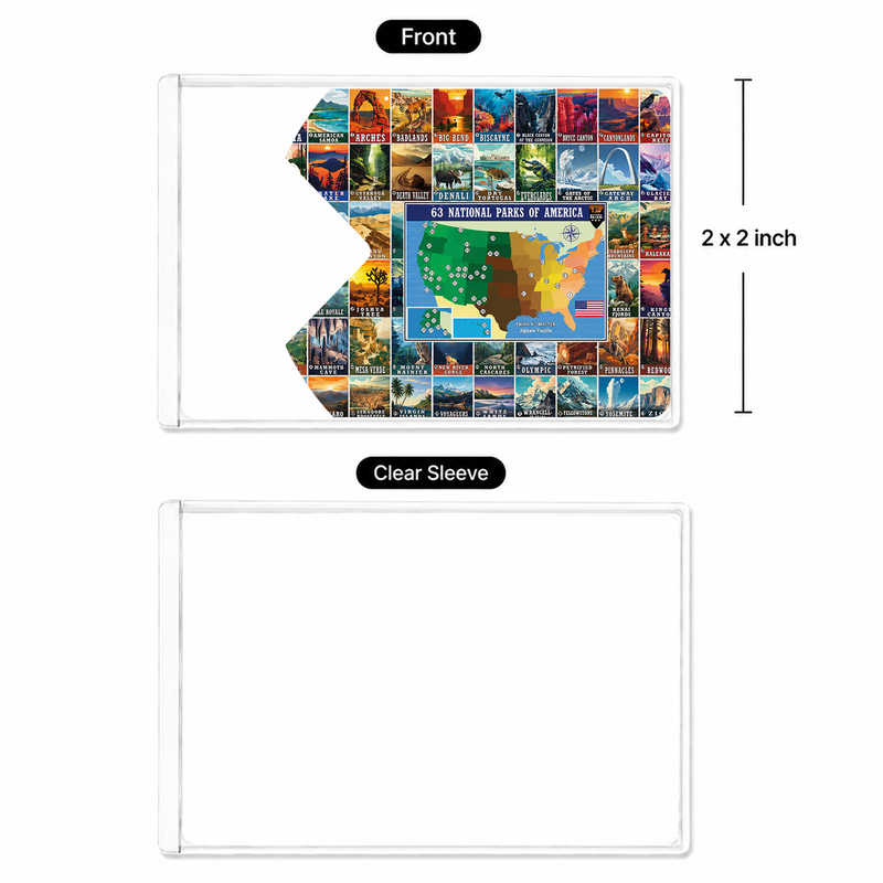 National Park Poster Pass Sleeve, Gift for Hikers & Campers