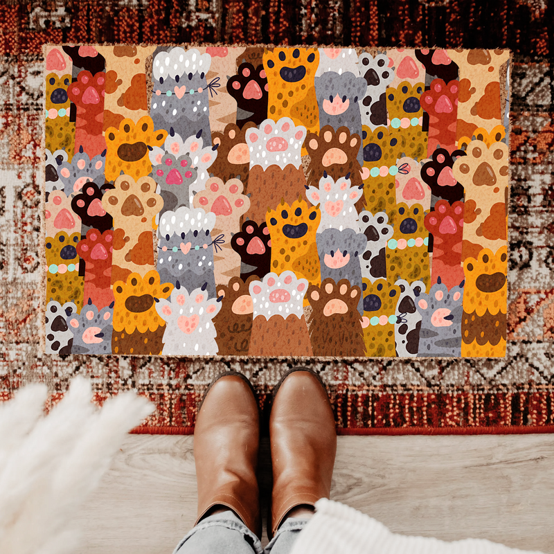 Cute Cat Paws Welcome Doormat | Gift For Cat Lovers