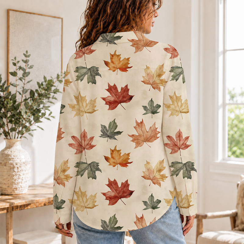 Autumn Maple Leaves Fall Blouse Shirt | Gift For Nature Lovers