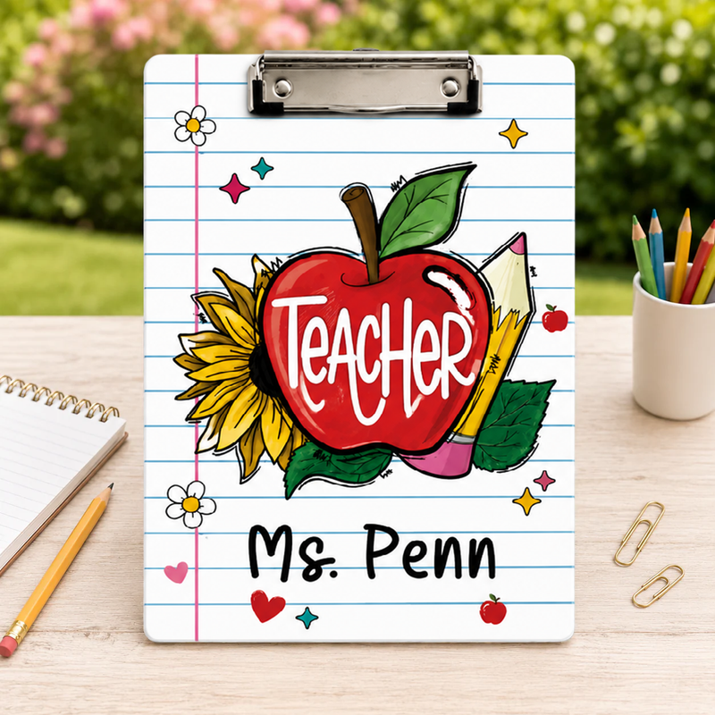 Personalized Back To School Gift for Teacher | Teacher Paper Clipboard
