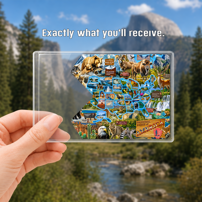 Wildlife Map National Park Pass Sleeve, Hiking & Camping Gift