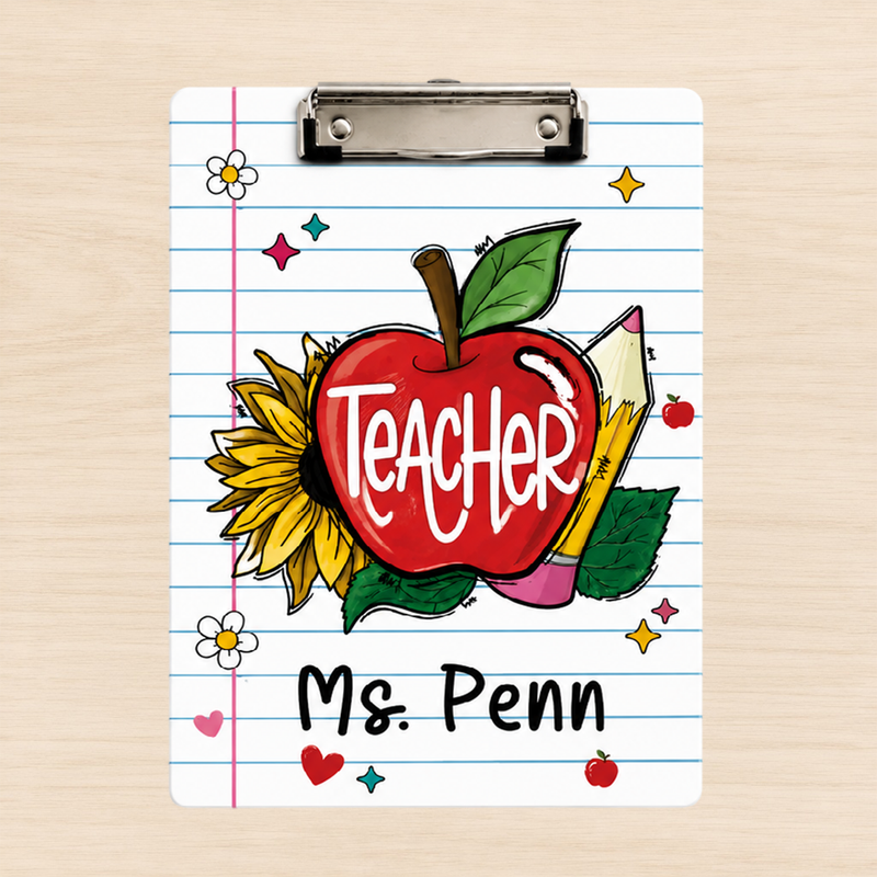 Personalized Back To School Gift for Teacher | Teacher Paper Clipboard