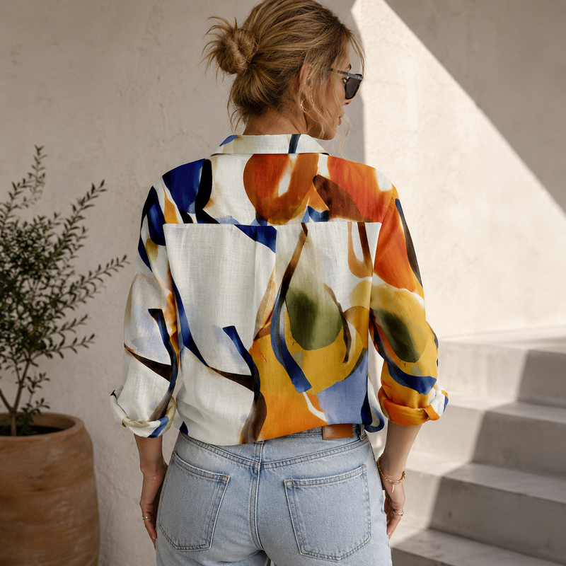 Abstract Art Print Women Blouse Shirt | Gift For Art Lovers
