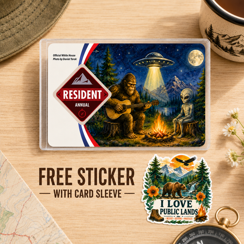 Bigfoot Alien National Park Pass Sleeve – Gift for Hikers & Campers
