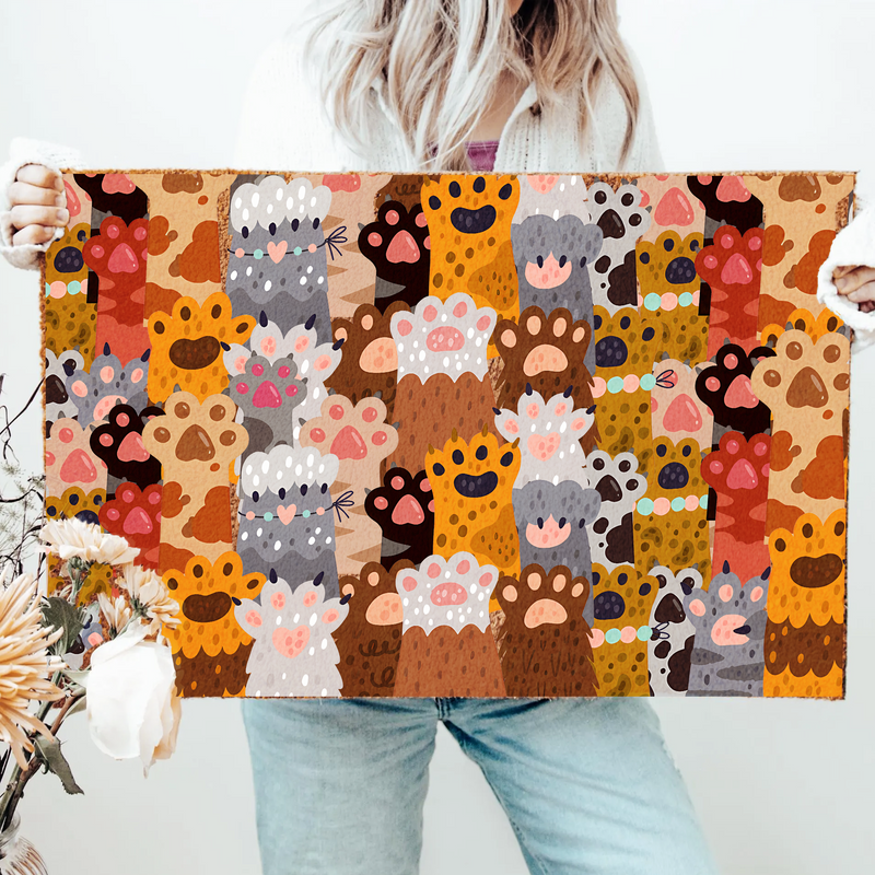 Cute Cat Paws Welcome Doormat | Gift For Cat Lovers
