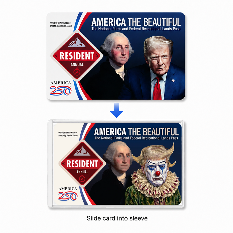 Anti Trump Clown National Park Pass Sleeve – Pass Protector for Hikers & Travel Lovers