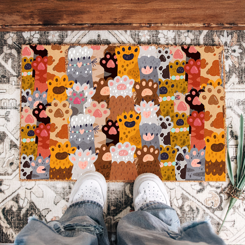 Cute Cat Paws Welcome Doormat | Gift For Cat Lovers