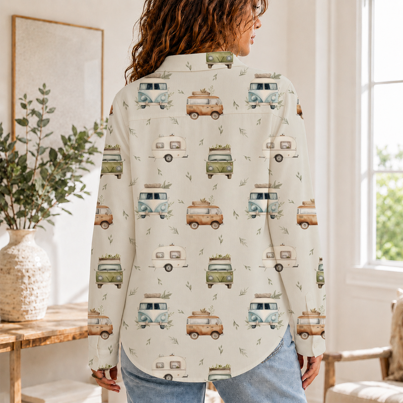 Retro Camper Summer Blouse | Gift For Camping Lovers
