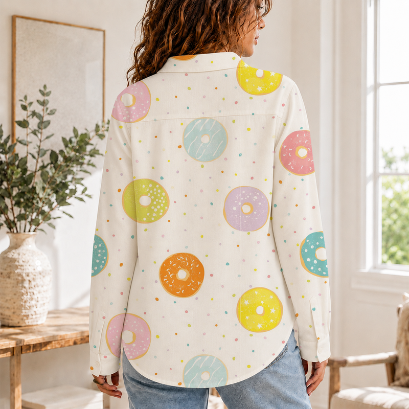 Donut Women Blouse Shirt | Gift For Donut Lovers