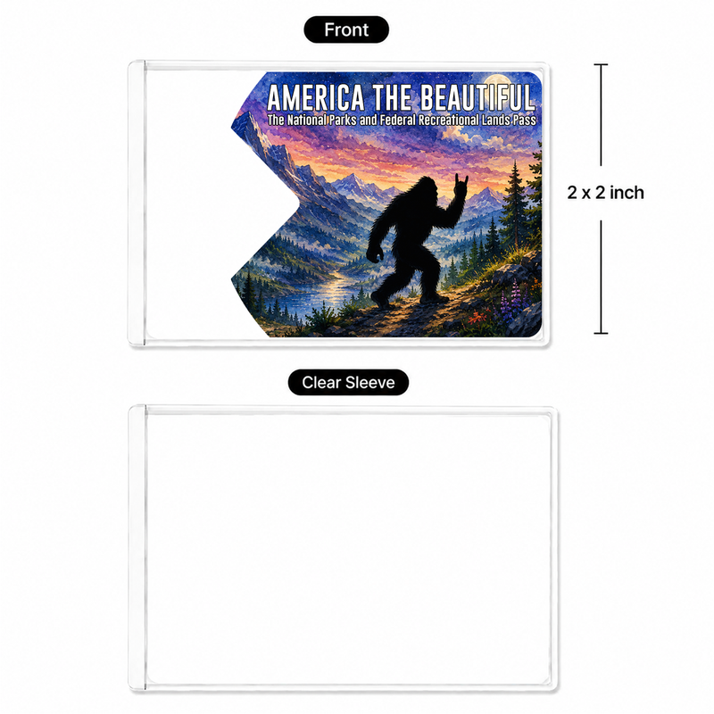 Bigfoot National Park Pass Sleeve – Gift for Hikers & Campers