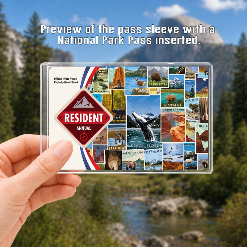 Wildlife Poster National Park Pass Sleeve, Hiking & Camping Gift