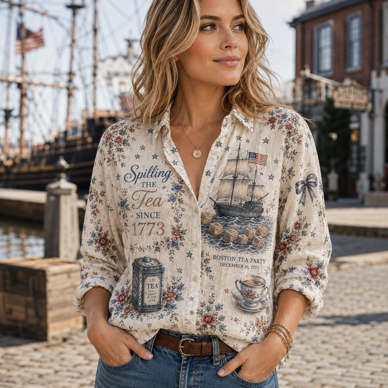 Boston Tea Party Women Blouse Shirt | Gift For History Lovers