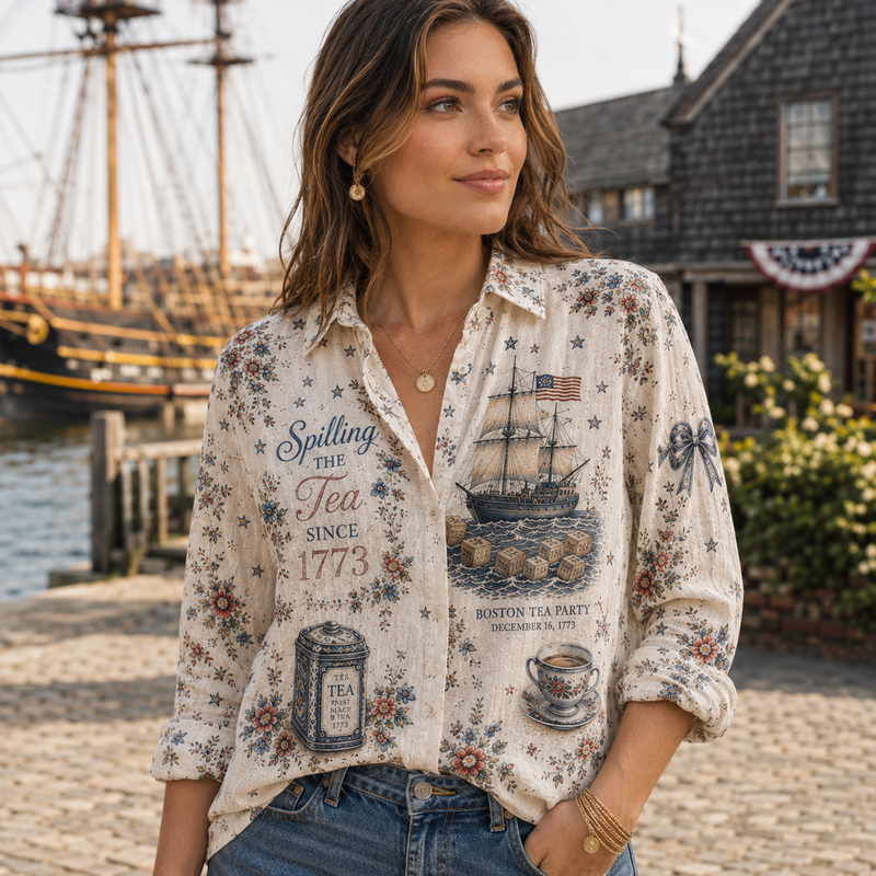 Boston Tea Party Women Blouse Shirt | Gift For History Lovers