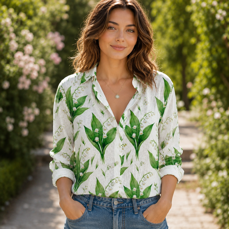 Lily Of The Valley Women Blouse Shirt | Gift For Flower Lovers
