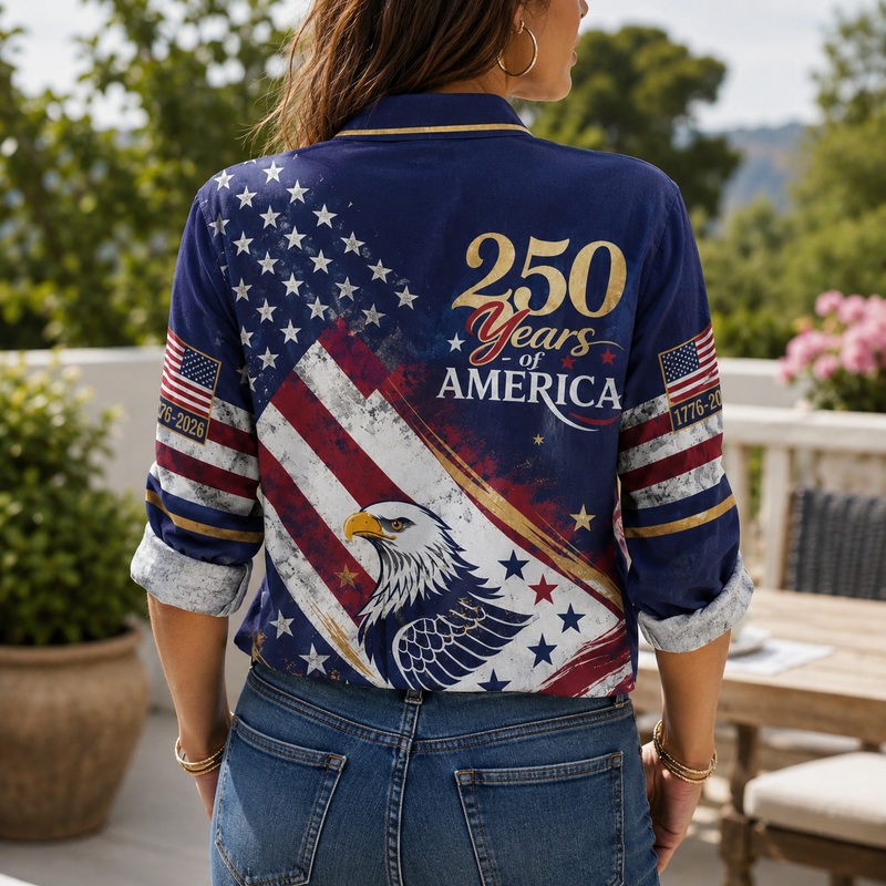 250 Years of America Women Blouse Shirt | Gift For Patriotic Lovers