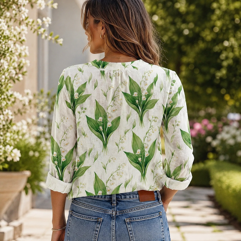Lily of the Valley Women Blouse Shirt | Gift For Flower Lovers
