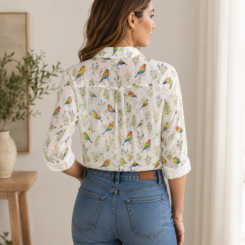 Rainbow Bird Women Blouse Shirt | Gift For Bird Lovers