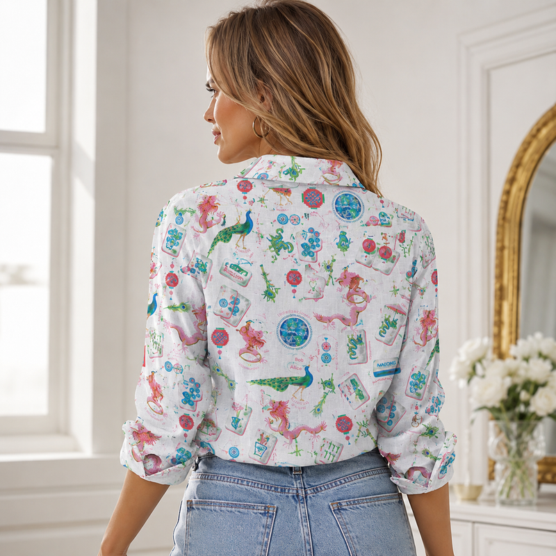 Mahjong Women Blouse Shirt | Gift For Mahjong Lovers