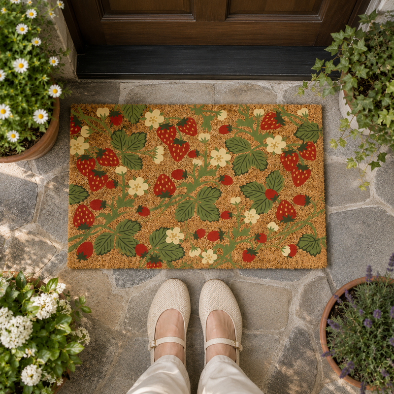 Strawberry Bliss Welcome Doormat | Gift For Strawberry Lovers