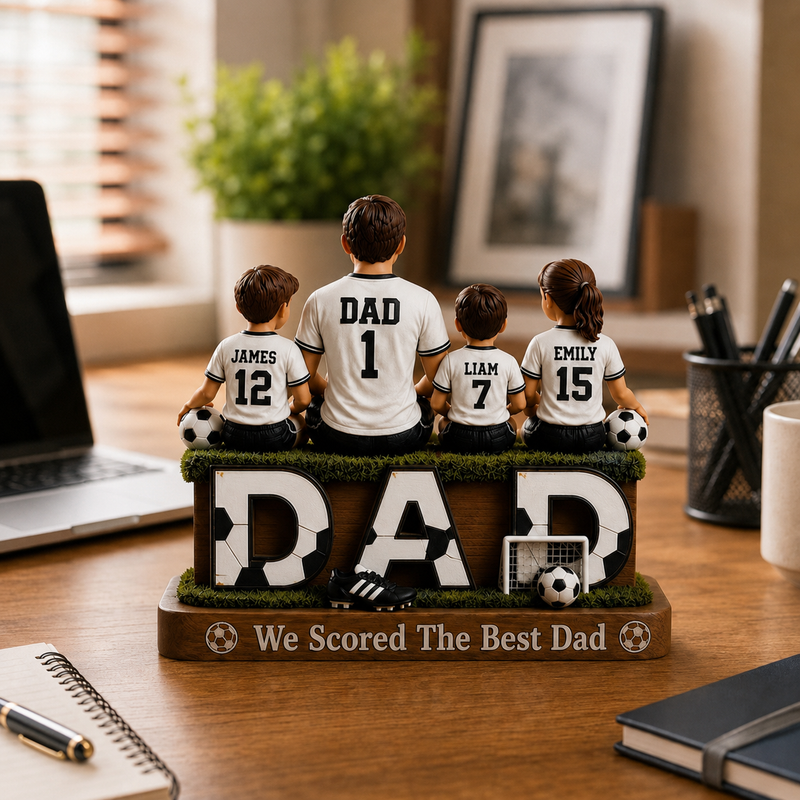 Personalized Soccer Dad Wooden Block, Father's Day Gift