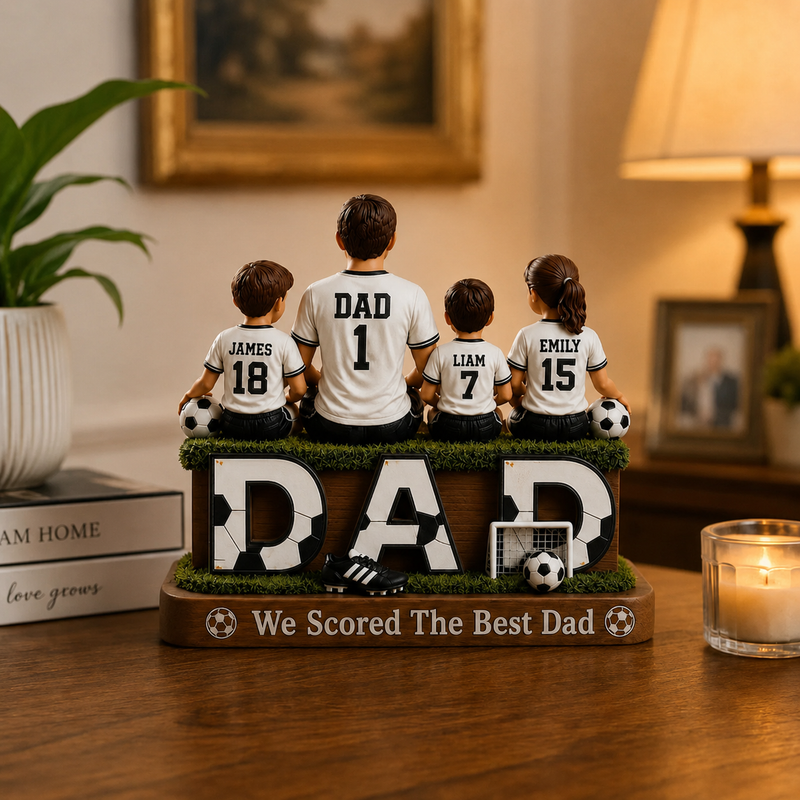 Personalized Soccer Dad Wooden Block, Father's Day Gift