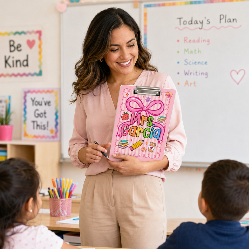 Custom Acrylic Paper Clipboard - Back To School Teacher Gift