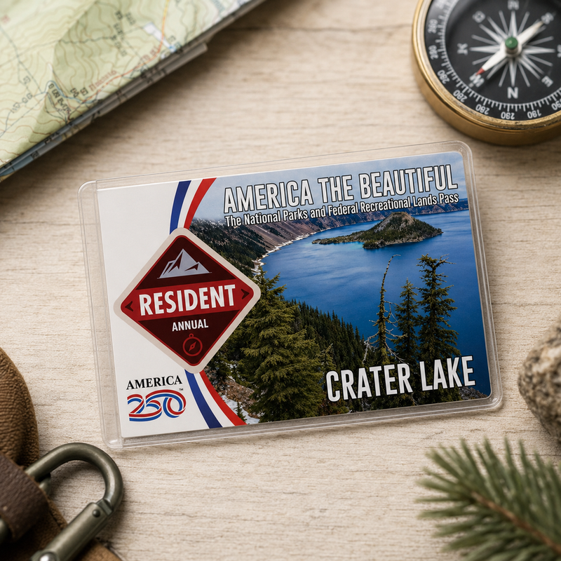 Crater Lake National Park Pass Sleeve | Gift For Hikers & Travel Lovers | Pass Protector