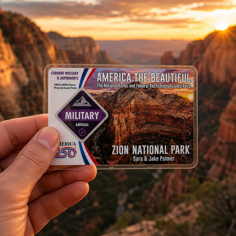 Zion National Park Pass Sleeve | Gift For Hikers & Travel Lovers | Pass Protector