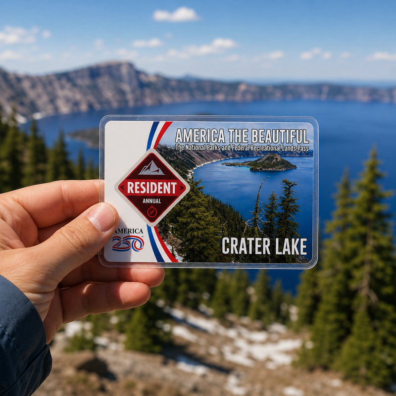 Crater Lake National Park Pass Sleeve | Gift For Hikers & Travel Lovers | Pass Protector