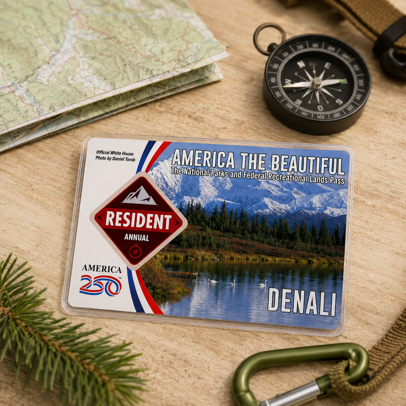 Denali National Park Pass Sleeve | Gift For Hikers & Travel Lovers | Pass Protector