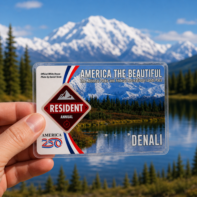 Denali National Park Pass Sleeve | Gift For Hikers & Travel Lovers | Pass Protector