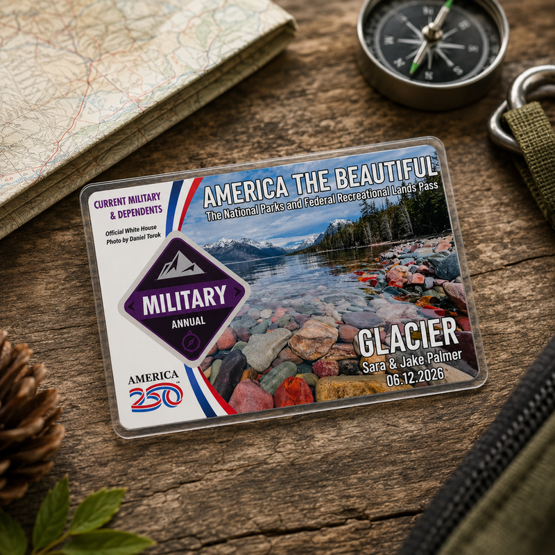 Glacier National Park Pass Sleeve | Gift For Hikers & Travel Lovers | Pass Protector