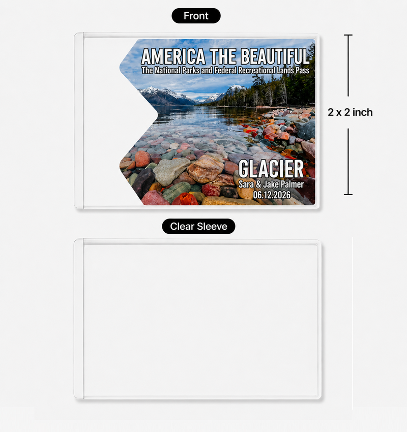 Glacier National Park Pass Sleeve | Gift For Hikers & Travel Lovers | Pass Protector