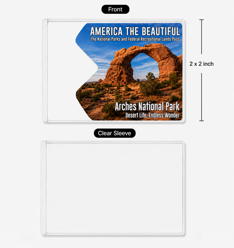 Arches National Park Pass Sleeve | Gift For Hikers & Travel Lovers | Pass Protector