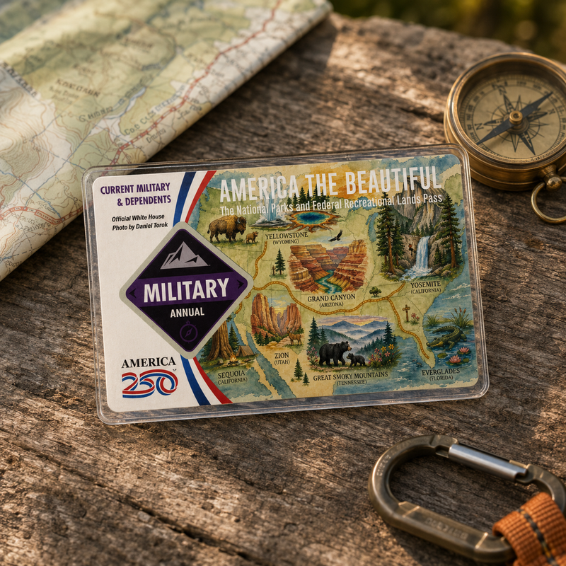 America the Beautiful Pass Sleeve | Gift For Hikers & Travel Lovers | Pass Protector