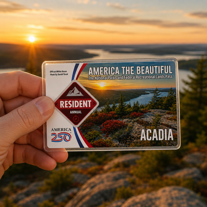Acadia National Park Pass Sleeve | Gift For Hikers & Travel Lovers | Pass Protector