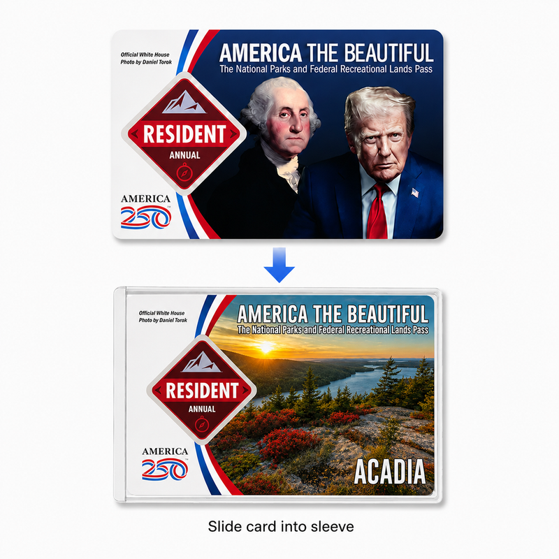 Acadia National Park Pass Sleeve | Gift For Hikers & Travel Lovers | Pass Protector