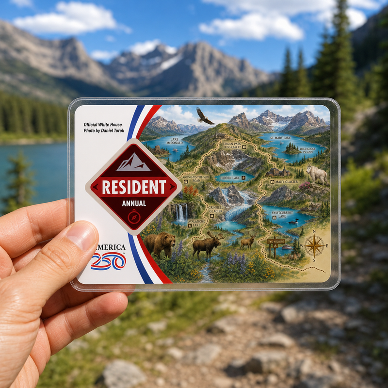 Glacier Map National Park Pass Sleeve | Gift For Hikers & Travel Lovers | Pass Protector